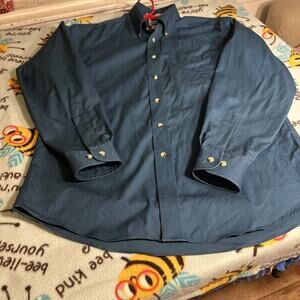 LL Bean Men’s Medium Regular Long Sleeve 100% Cotton Dress Shirt Teal Button